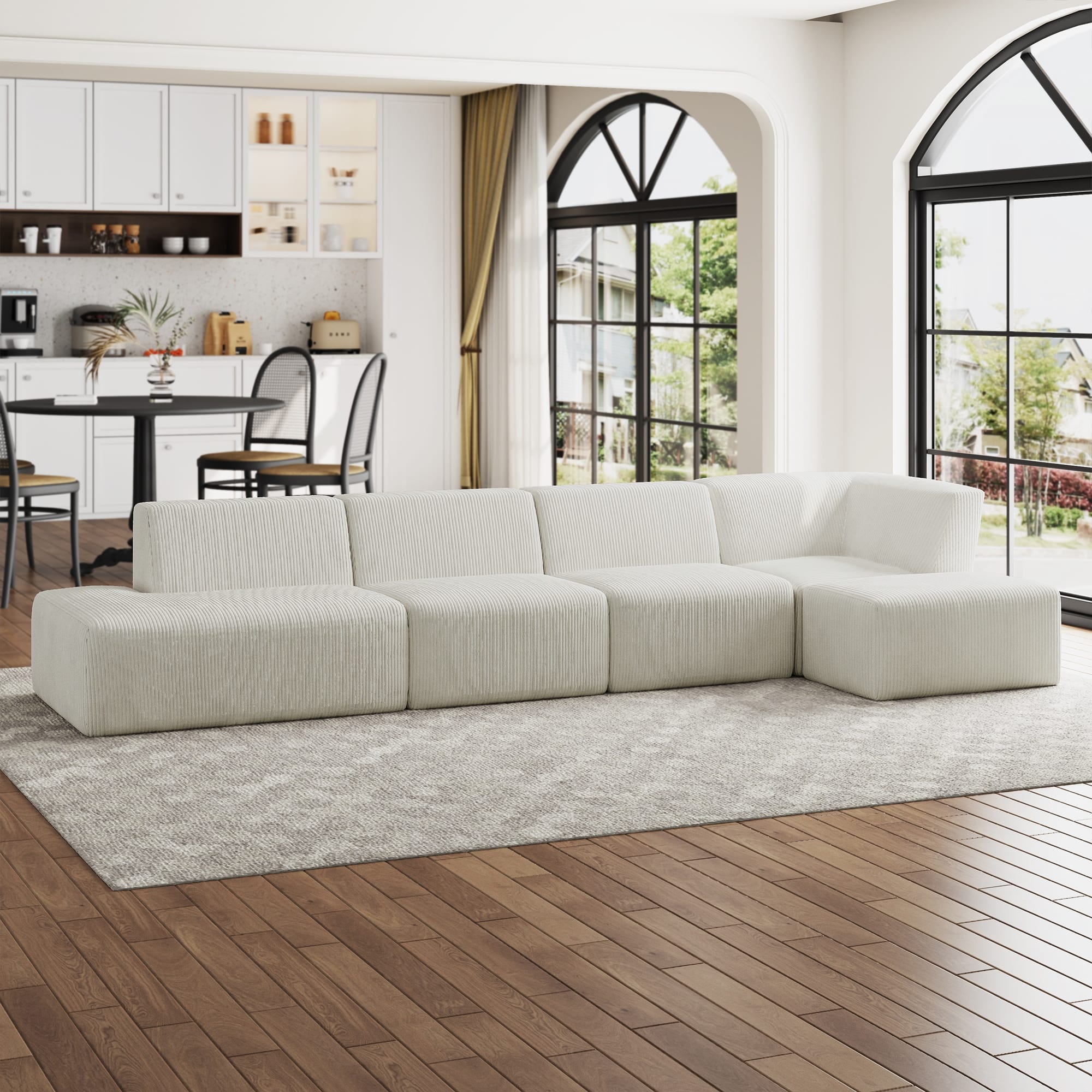 Option BEIGE/SIDE CHAIR&ARMCHAIR&OTTOMAN&2 ARMLESS