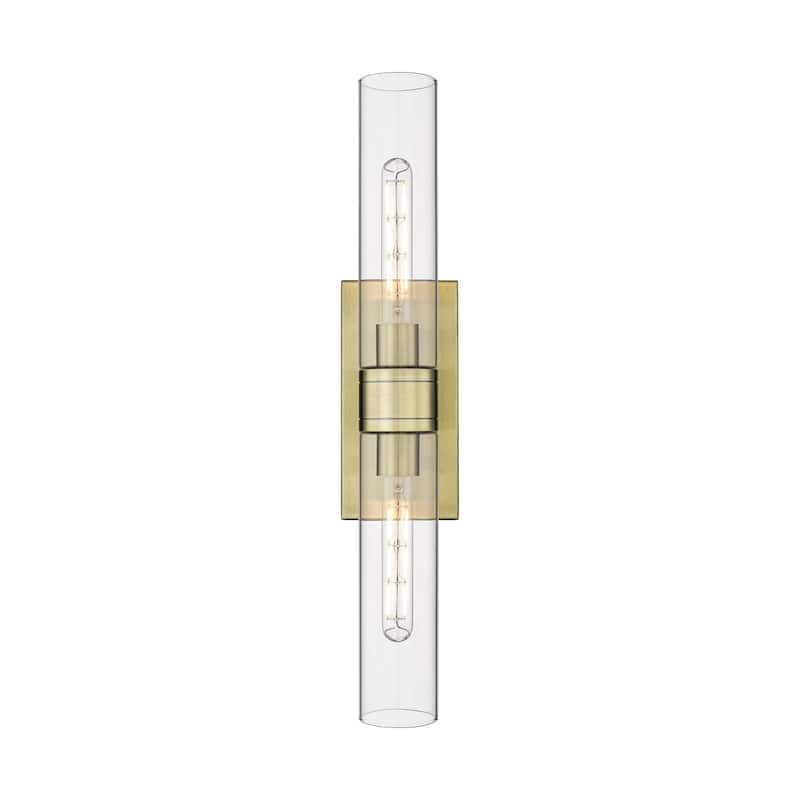 Innovations Lighting 617-2W-3-24 Ballston Urban Vanity Ballston Urban - Antique Brass / Clear