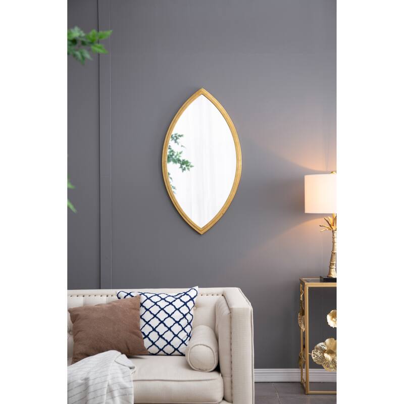 23.7x42.8" Decorative Wall Mirror with Thin Frame Contemporary Design for Living Room - Gold - Gold