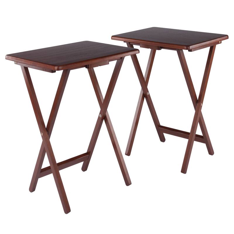 Alex Set of 2 Snack Tables Walnut Finish