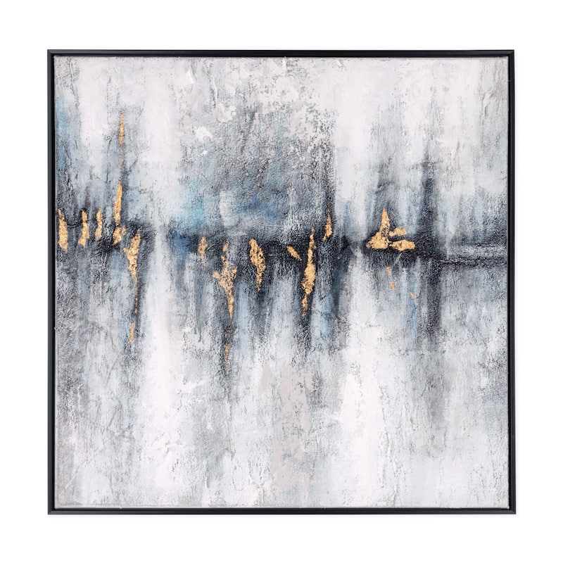 Cobalt Haze, Hand Painted Framed Canvas