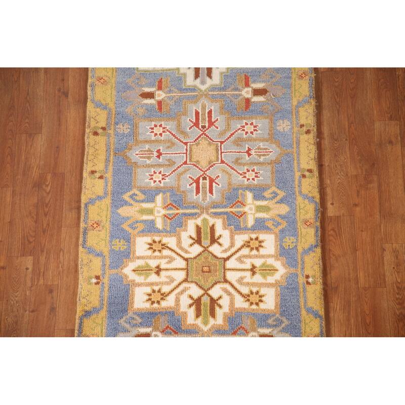 Kazak Runner Rug Hand-Knotted Traditional Wool Carpet - 2'7"x 8'0"