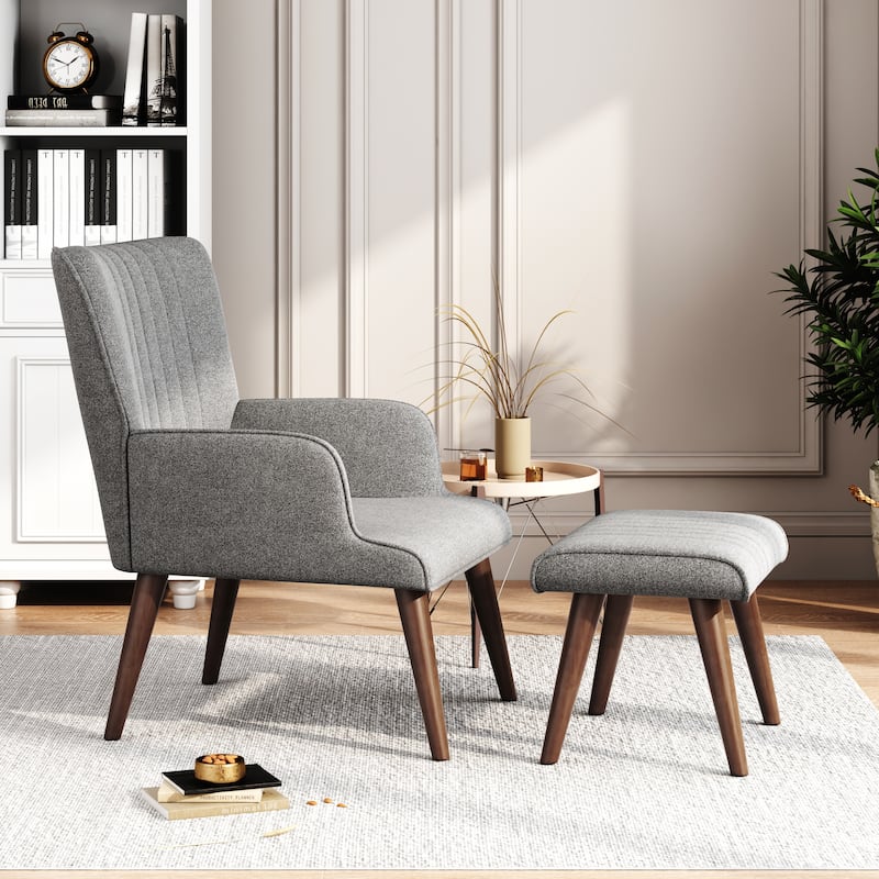 Corvus Latvia Modern Accent Lounge Chair Set - Grey