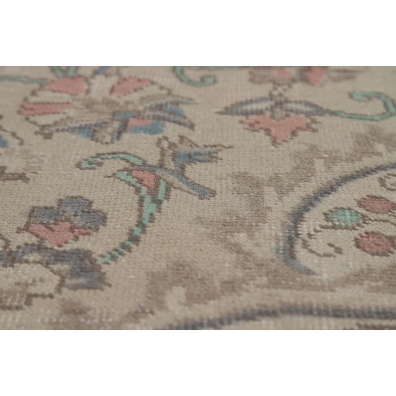Floral Tabriz Persian Area Rug Oriental Hand-Knotted Wool Carpet - 9'3"x 12'4"