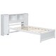 preview thumbnail 9 of 7, Twin Size Platform Bed with Storage Headboard, Kids Bed Frame with 3-built-in shelves & 2-side lockers for Bedroom, White