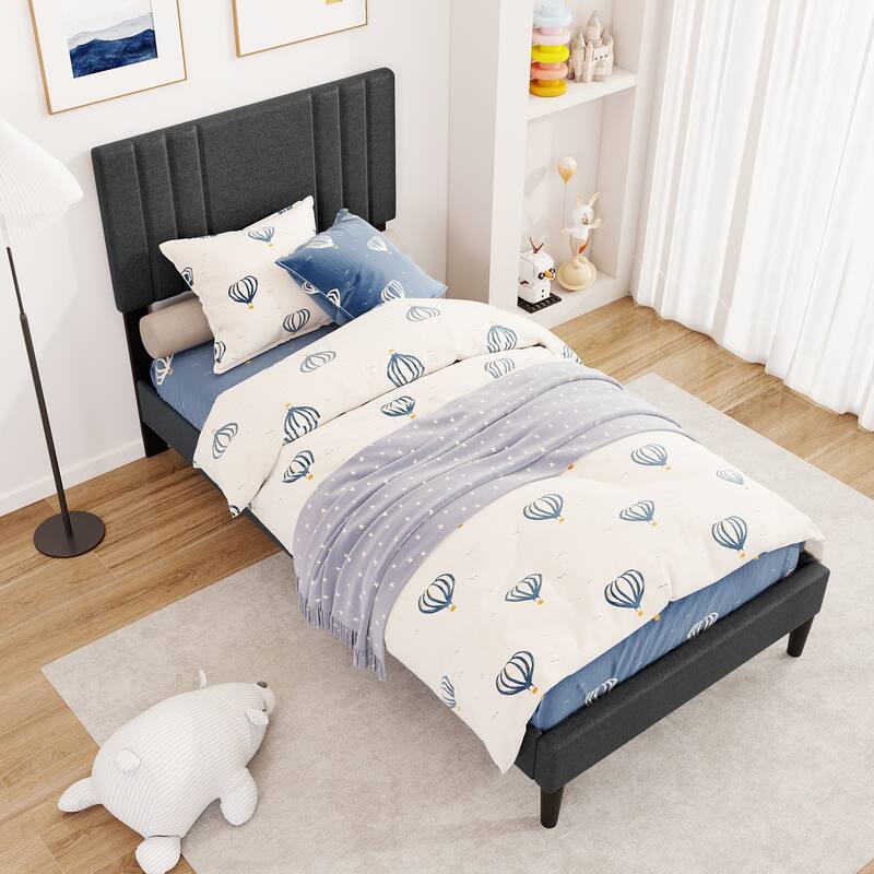 Gymax Twin / Full / Queen Size Bed Frame w/ Vertical Channel Tufted