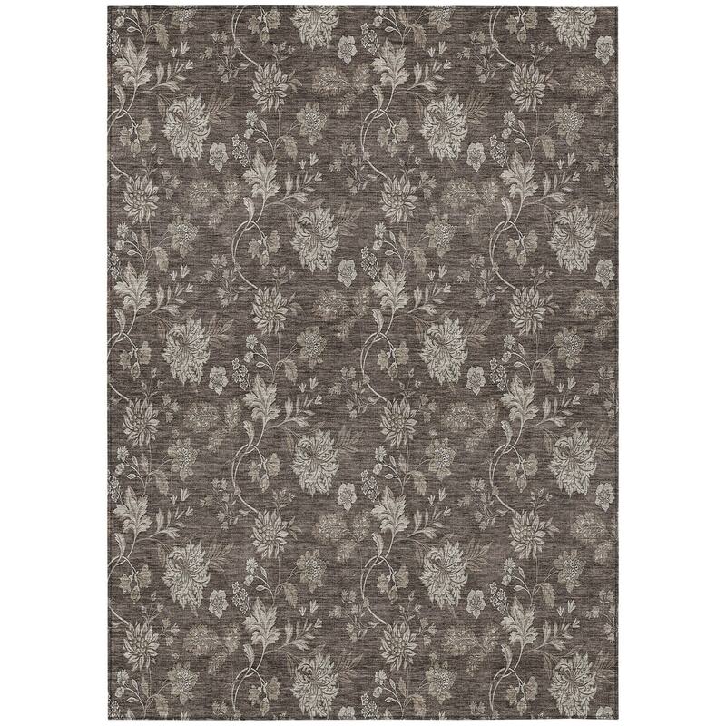 HomeRoots Floral Transitional Rectangle Outdoor Rug