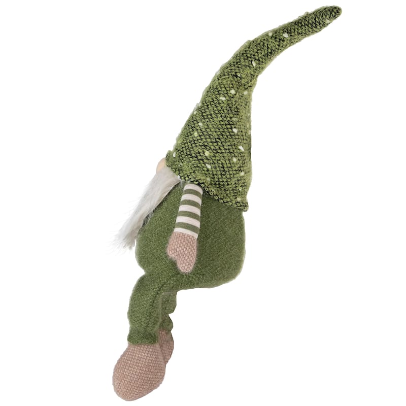 Sitting Christmas Gnome Decoration - 20.5" - Olive Green