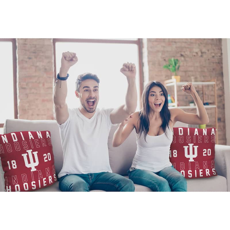 NCAA Indiana Hoosiers 20 Inch Stacked 20 Inch Pillow