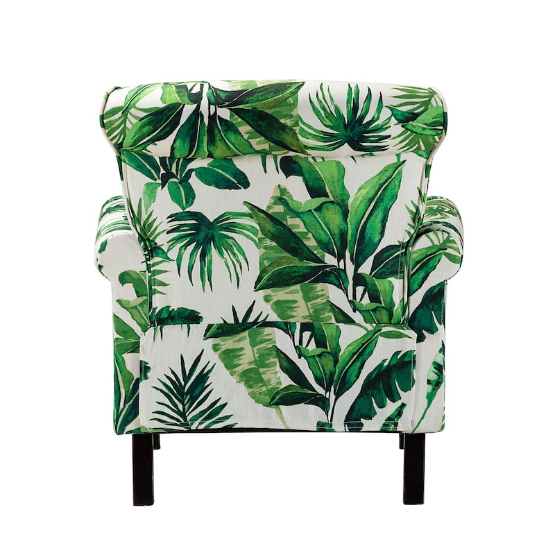Nyctelius Traditional Polyester Accent Chair with Rolled Arms and Nailhead Trim by HULALA HOME