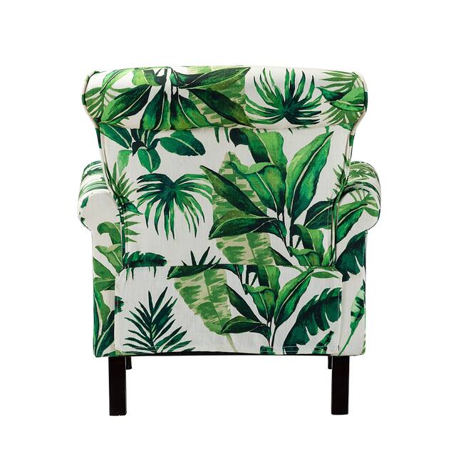 HULALA HOME Nailhead Trim Traditional Accent Armchair with Rolled Arms
