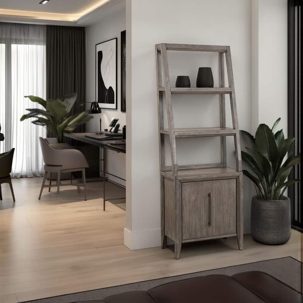 Bridgevine Home Avana Universal Bookshelf Pier, No Assembly Required, Smoky Greige Finish