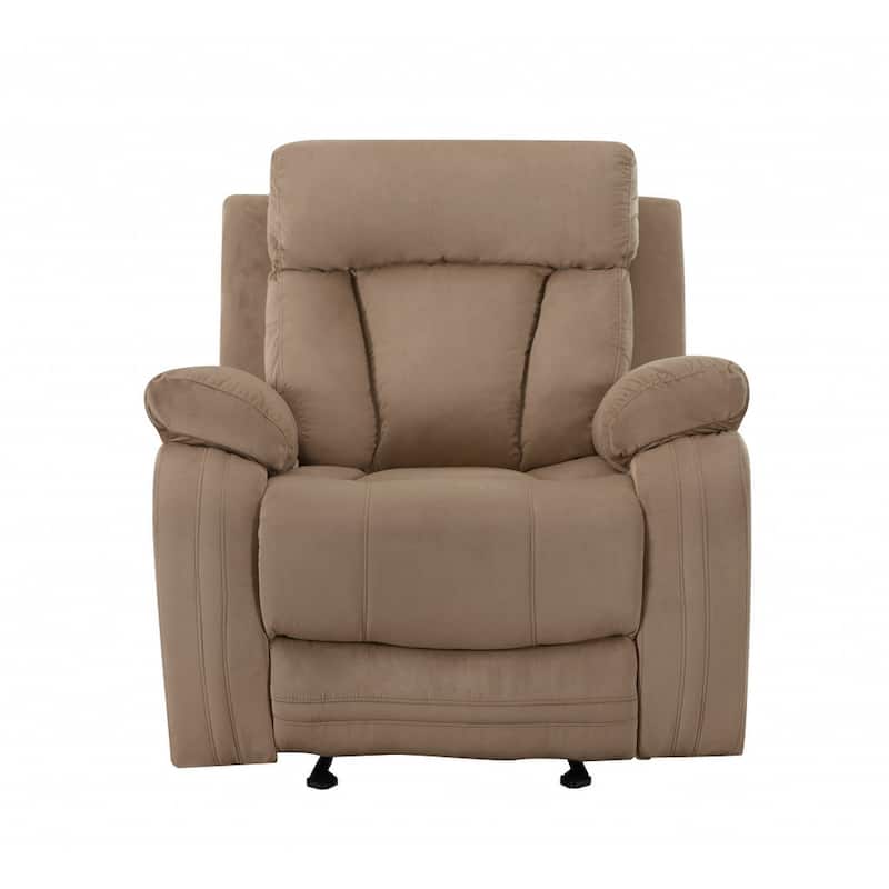 HomeRoots Three Piece Indoor Beige Microsuede Six Person Seating Set