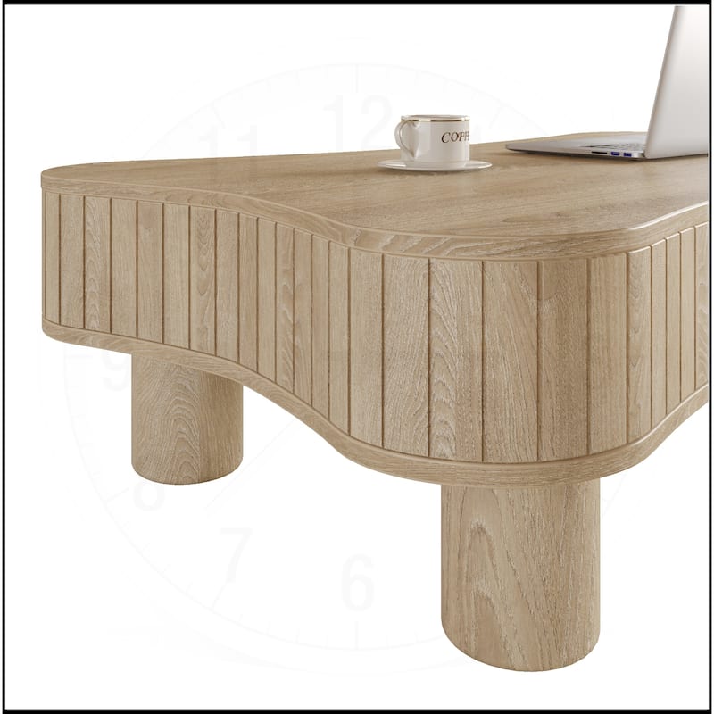 42" Lift Top Coffee Table with Fluted Panel Hidden Storage