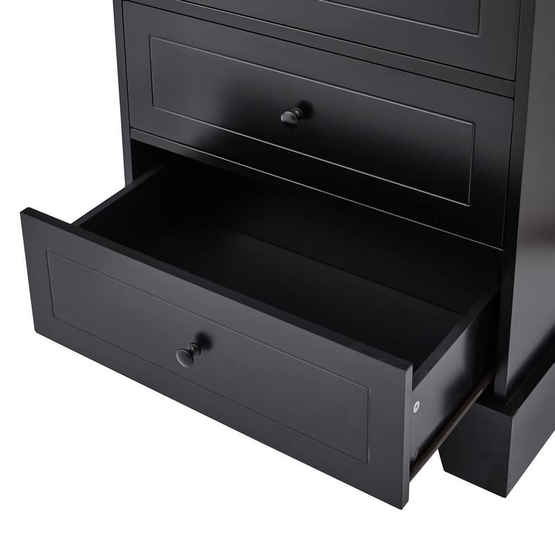 Classic Bathroom Storage Cabinet with 2 Doors & 4 Drawers — Elegant & Versatile