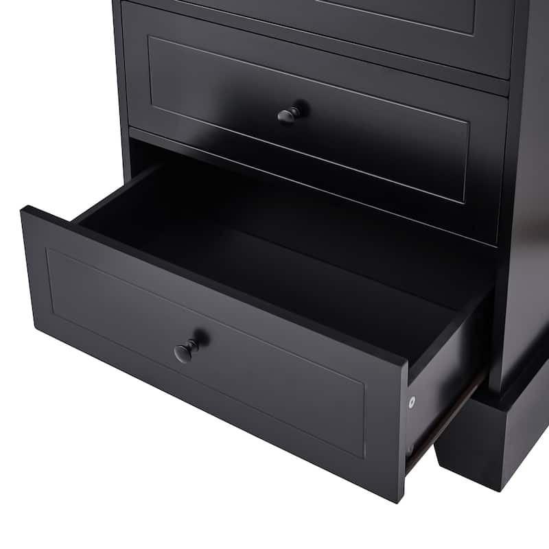 Tall Storage Cabinet with Doors and Drawers for Bathroom/Office