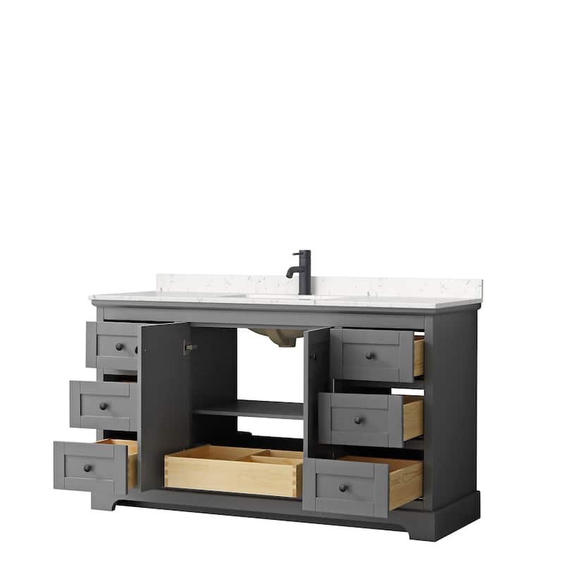 Avery 60 Inch Single Vanity, Cultured Marble Top
