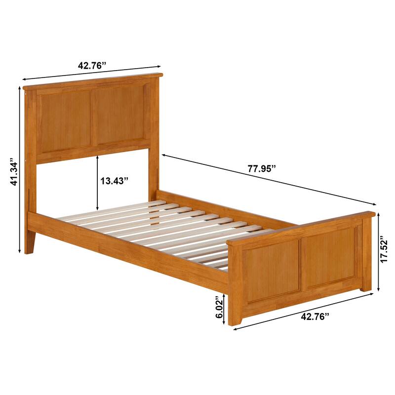 Madison Wood Low Profile Platform Bed with Matching Footboard