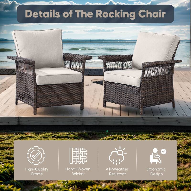 Outdoor Glider Chair with Soft Cushion