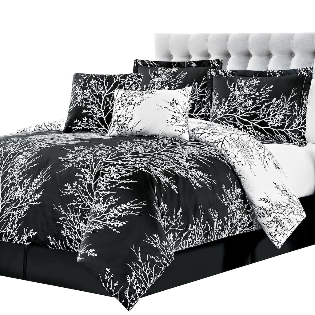 Elegant 6-Piece Reversible Foliage Comforter Set