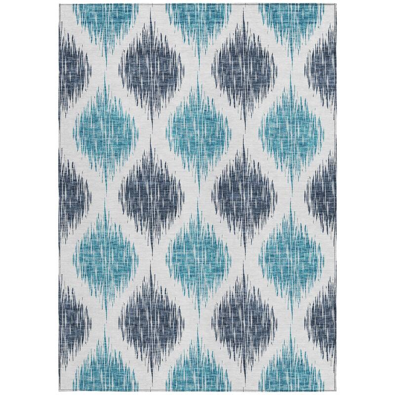 HomeRoots Ikat Transitional Rectangle Outdoor Rug