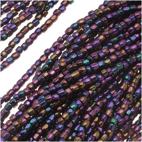 Czech Tri-Cut Seed Beads 10/0 'Purple Iris' (1 Strand/360 Beads)