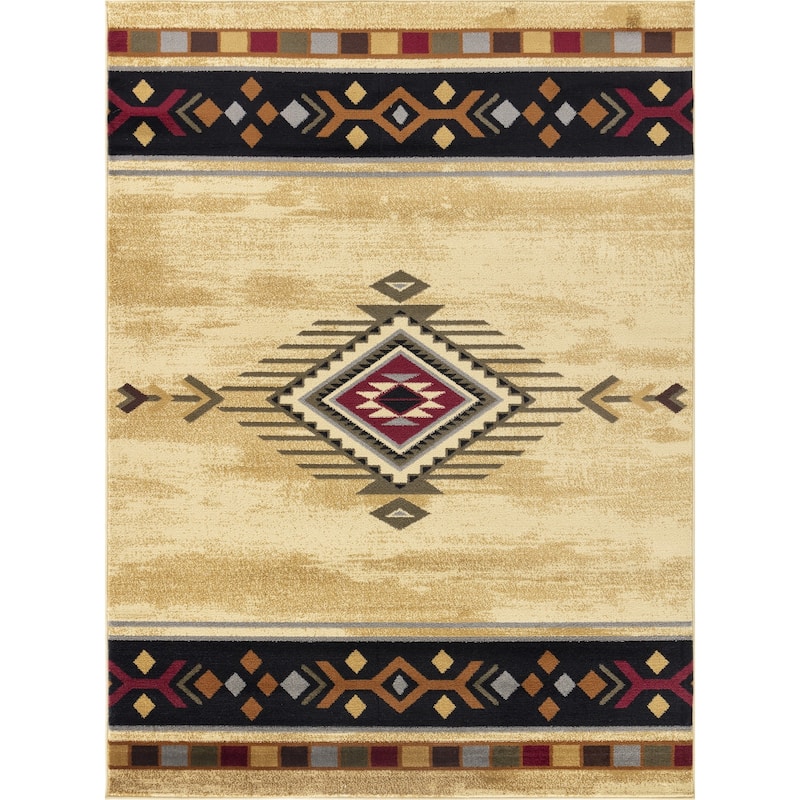 Tribes GC_YLS4003 Cream Southwest Area Rug - 5'3 x 7'3