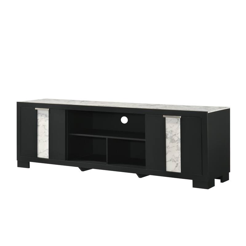 Eirena Black LED Panel Bed