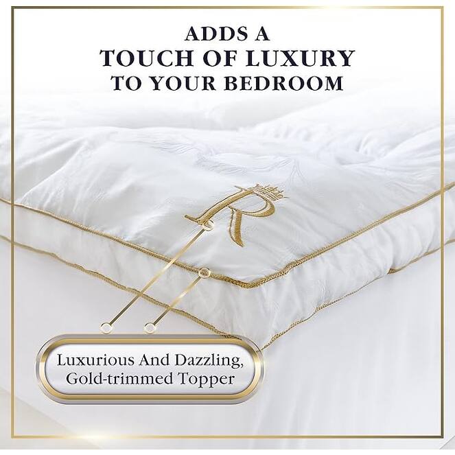 Royal Therapy Mattress Pad - 8-23 Inches Deep Pocket, 400 TC Cotton Thick Mattress Topper