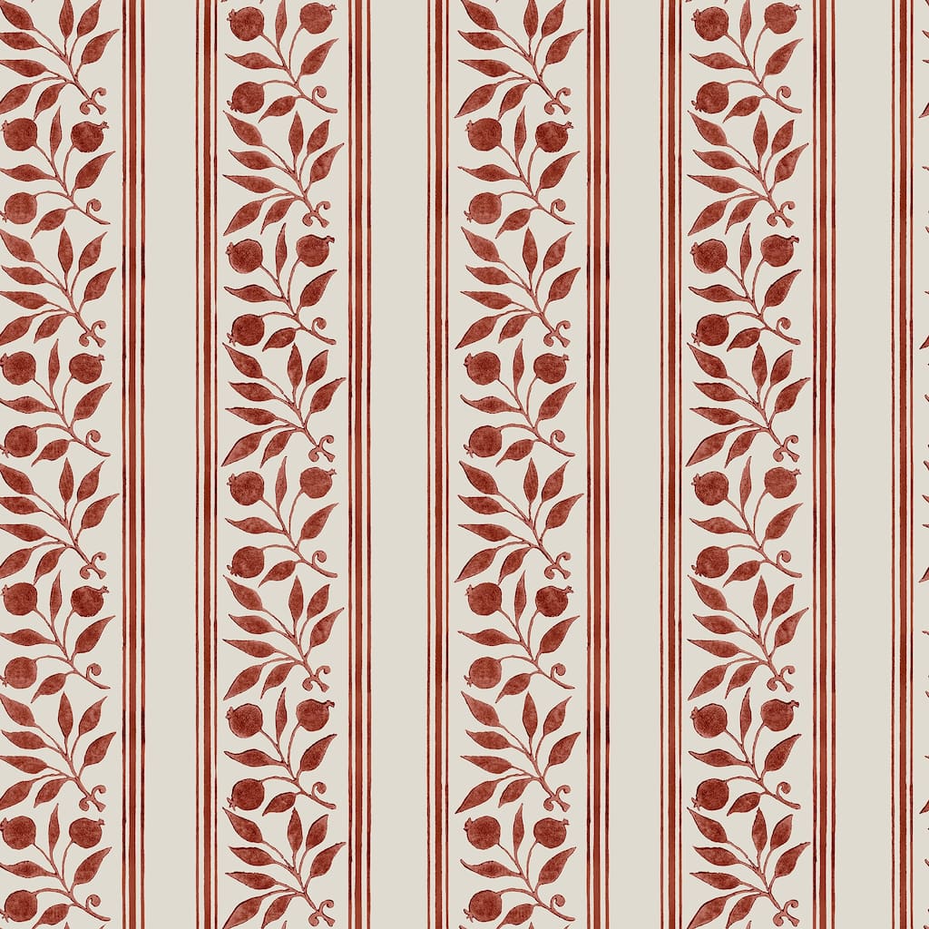 Rosehip Stripe Madder Peel and Stick Wallpaper