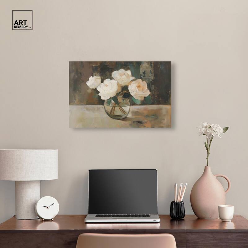 Creamy Cascade Cluster I Canvas by Art Remedy, Gallery Wrapped