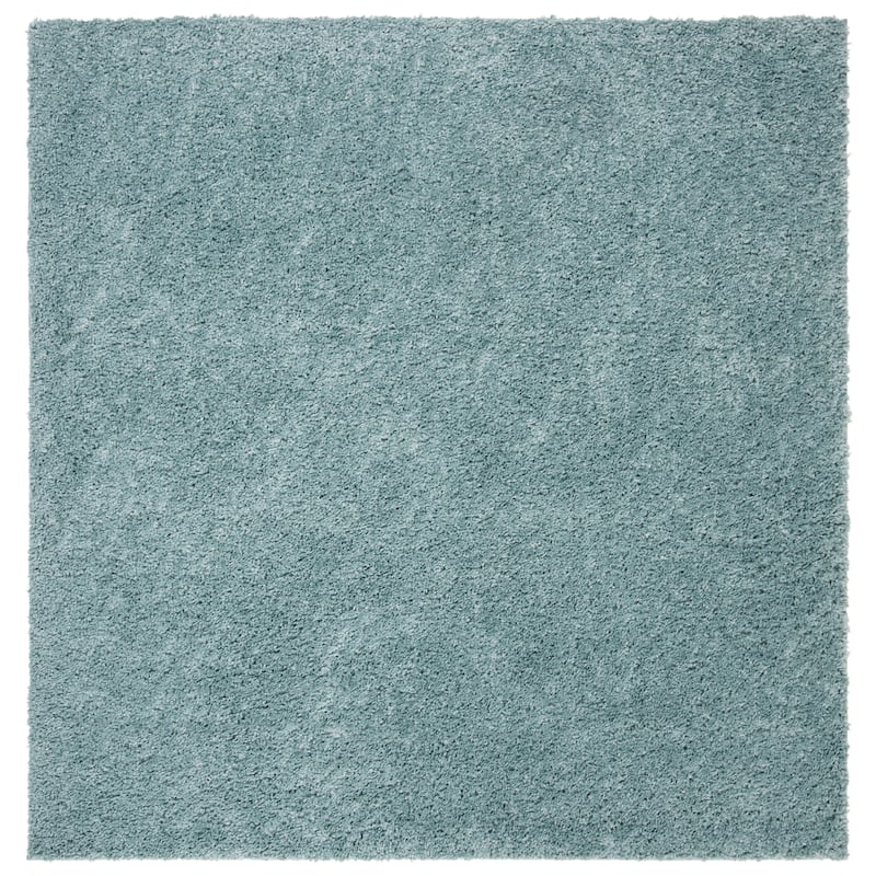 SAFAVIEH August Shag Solid 1.2-inch Thick Area Rug - 11' Square - Aqua - Square