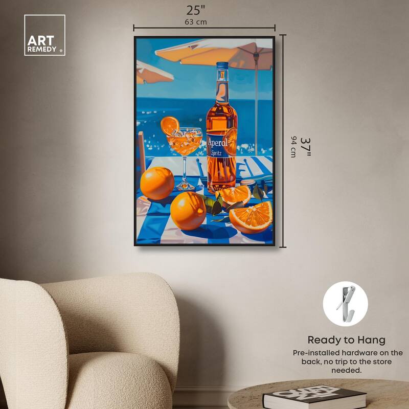 Coastal Aperol Canvas by Art Remedy