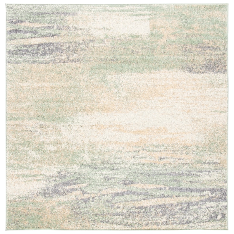 SAFAVIEH Adirondack Brynn Modern Abstract Rug - 6' Square - Ivory/Sage - Square