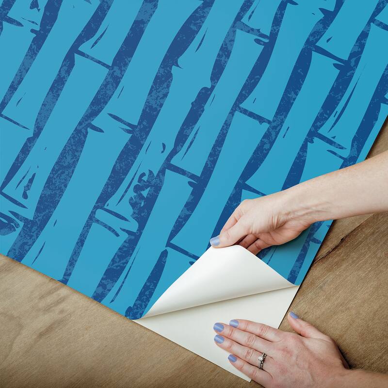 RoomMates SpongeBob SquarePants Bamboo Blue Peel and Stick Wallpaper - N/A