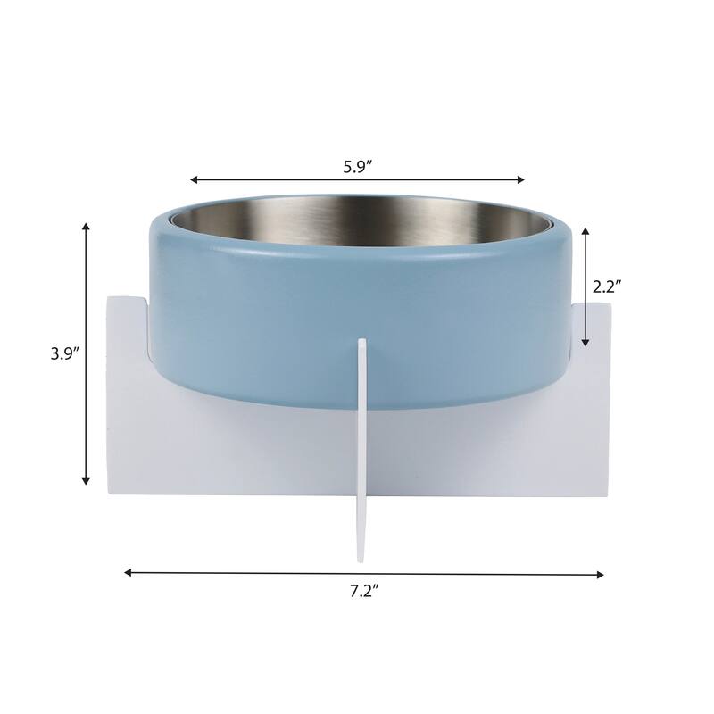 Intersecta Concrete & Steel Pet Feeder - 16oz with Metal Stand