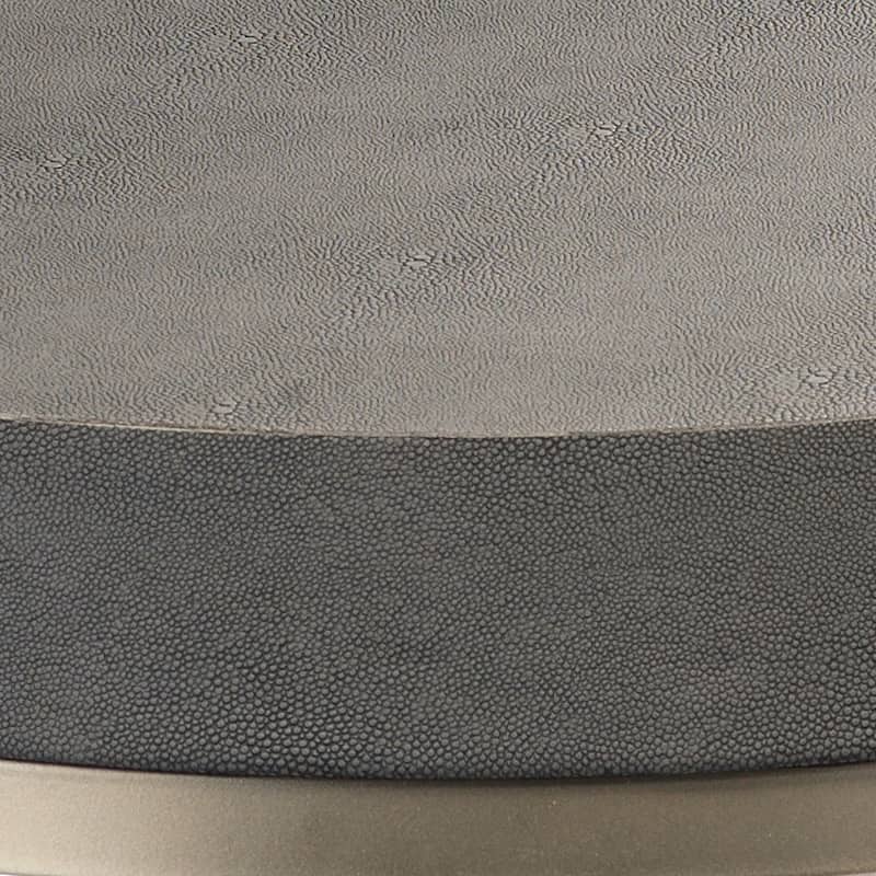 Alden Decor Cleo Faux Shagreen Round Side Table