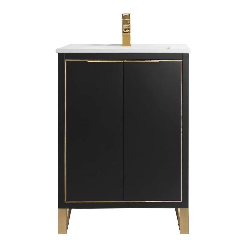 Fine Fixtures Opulence Collection Bathroom Vanity with White Ceramic Sink