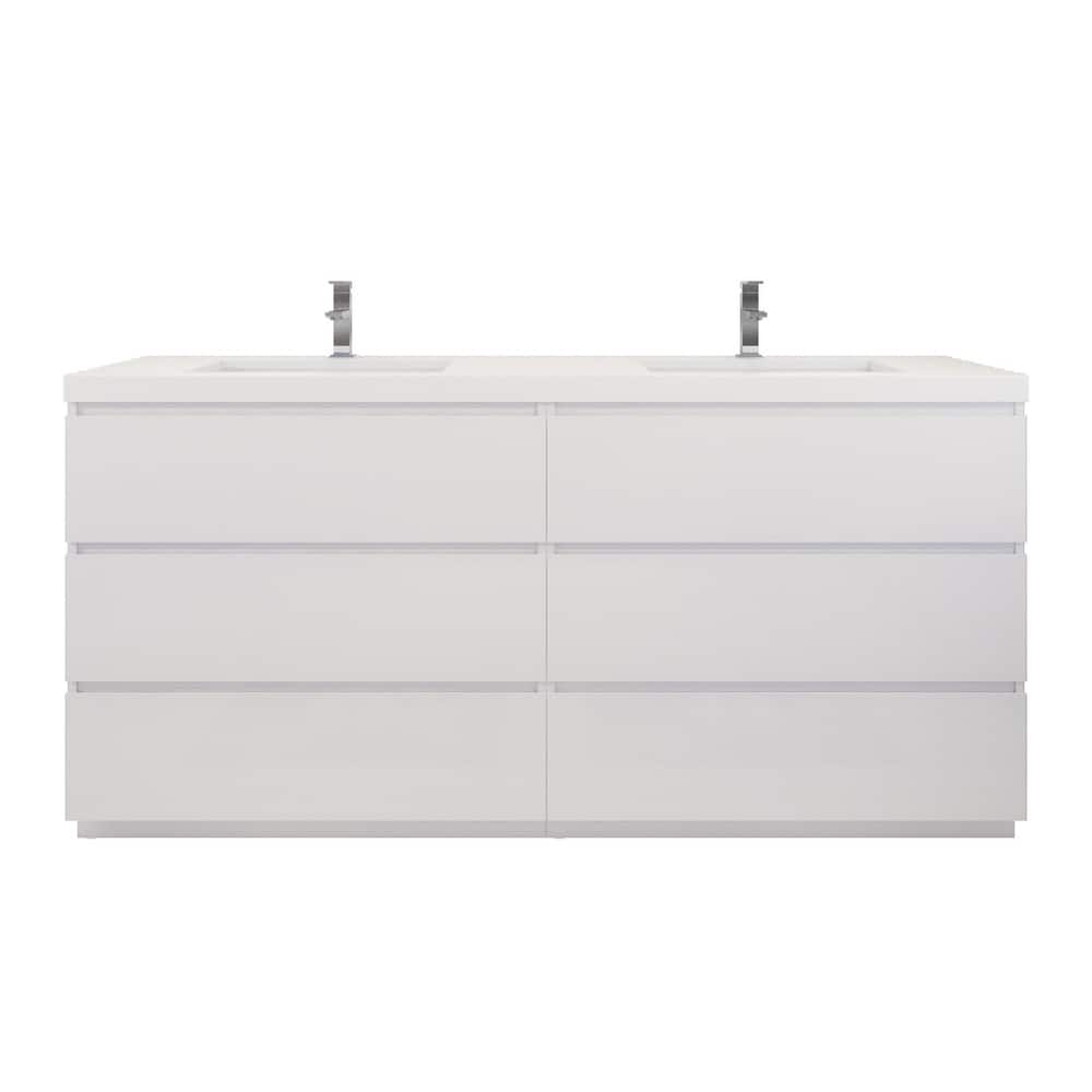 Aron 72'' Freestanding Vanity with Double Reinforced Acrylic Sink