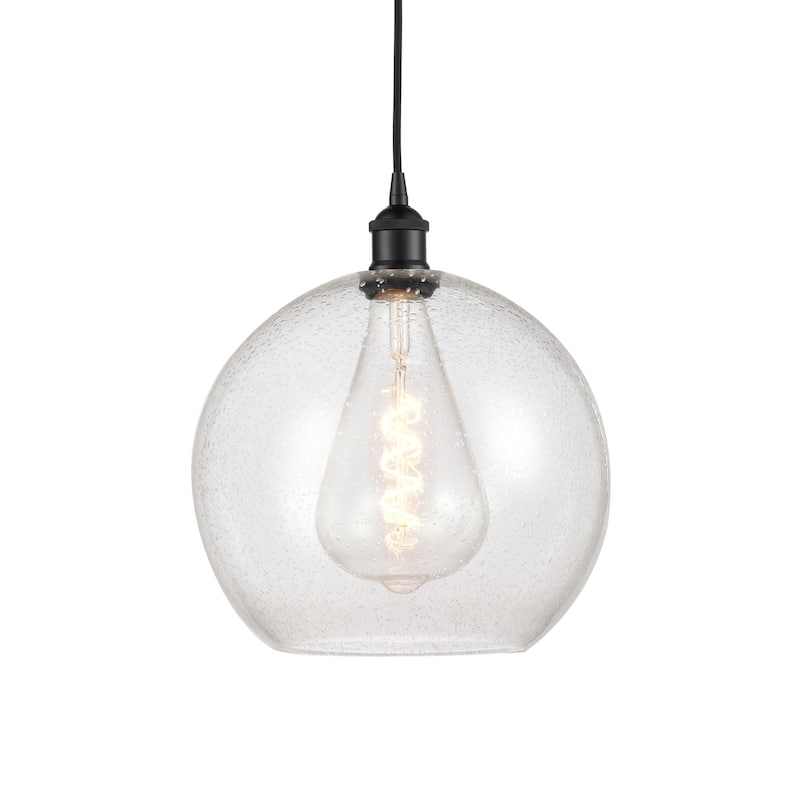 Innovations Lighting 616-1P-14-12 Athens Pendant Athens 12" Wide - Matte Black / Seedy