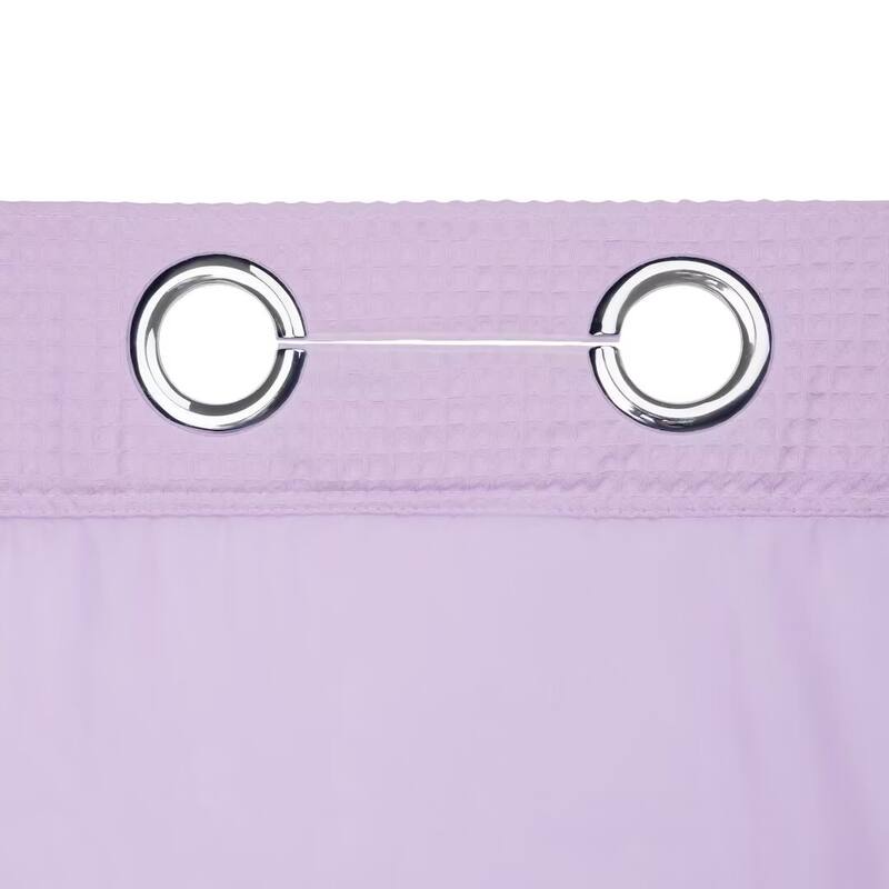 Cotton Blend Honeycomb Waffle Weave Shower Curtain with Snap-in Liner