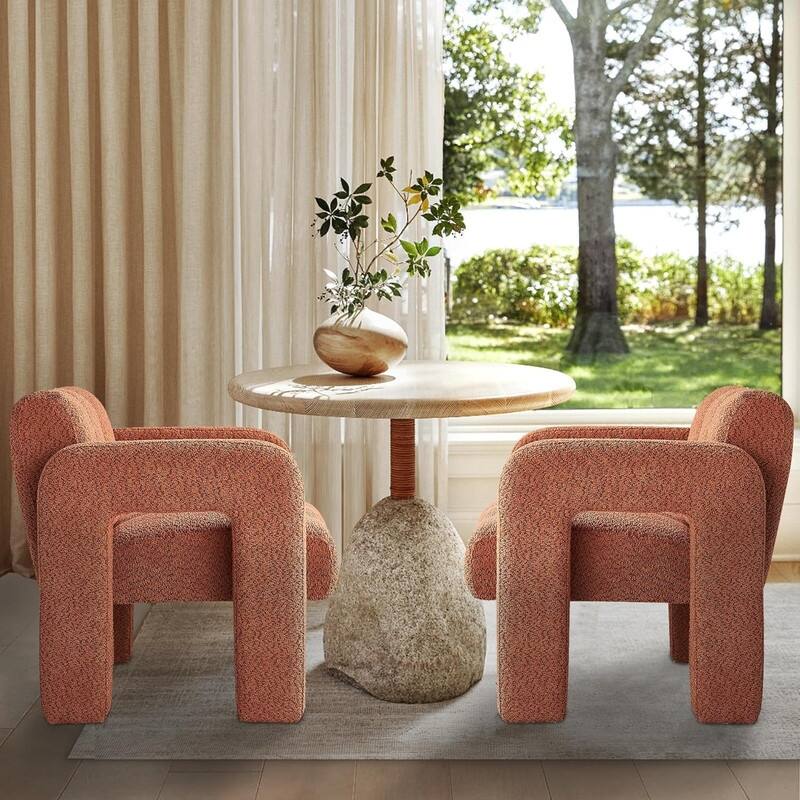 31.10" Wide Boucle Upholstered Accent Chair, Modern Comfy Single Lounge Armchair for Living Room, Bedroom, Apartment