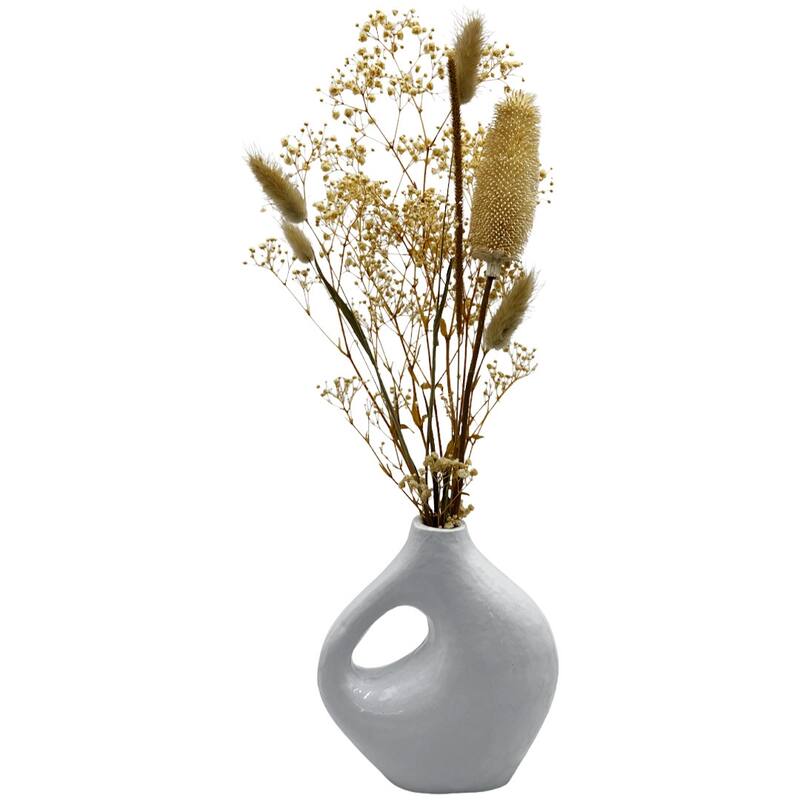 7.5 Inch Tall Decorative Handmade Aluminum Jug Flower Vase