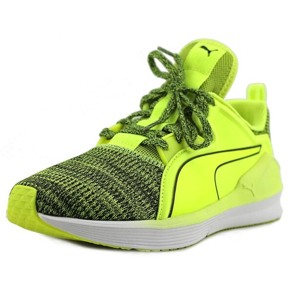 puma round toe lace up sneakers black