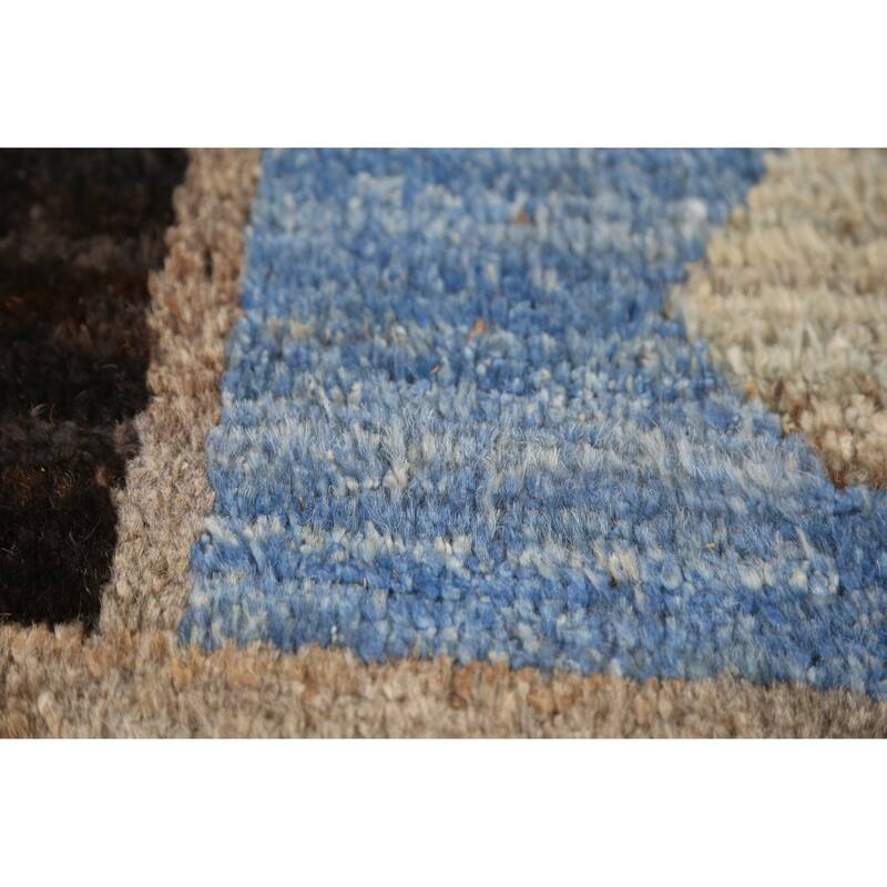 All-Over Geometric Moroccan Oriental Area Rug Hand-Knotted Wool Carpet - 8'5" x 9'11"