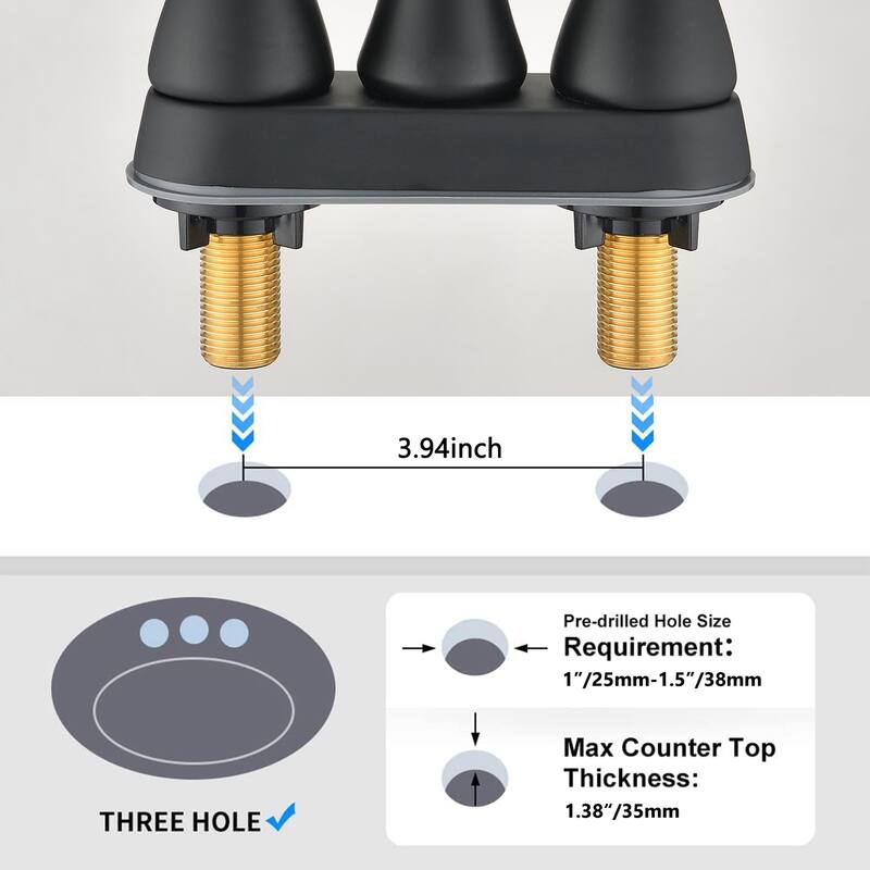 Double Handle Bathroom Faucet with Pop-up Drain
