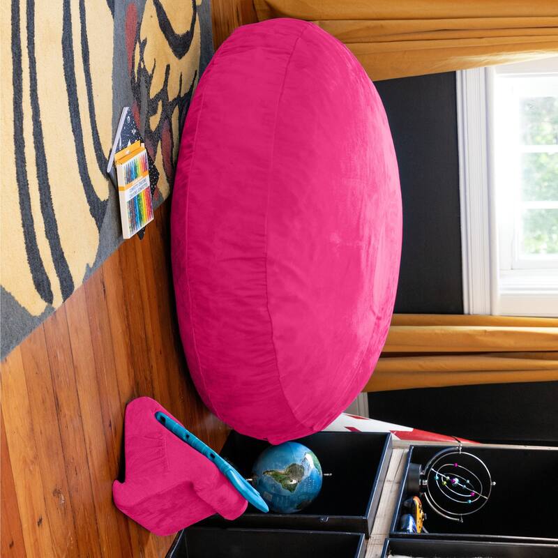 Cocoon Bean Bag Kids Microsuede Chair - 48" - Fuchsia Pink