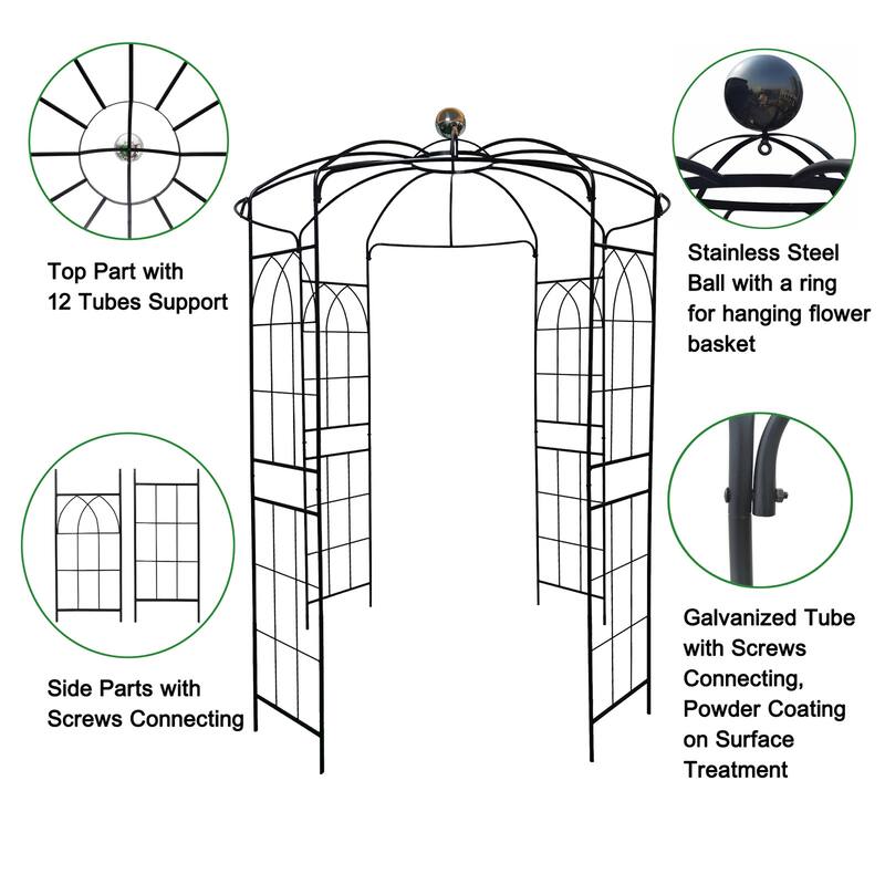 Outdoor Metal Iron Garden Arbors High Birdcage Shape