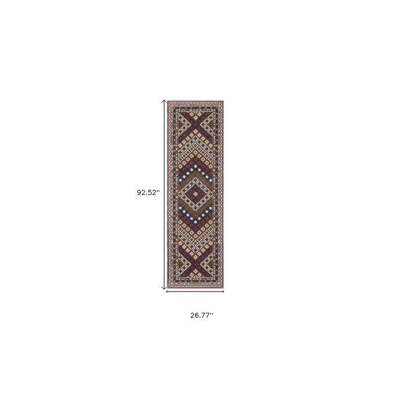 HomeRootsDiamond Bohemian Runner Area Rug