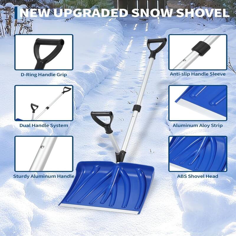 18-Inch Wide Aluminum-Edged Blade Lightweight Snow Pusher